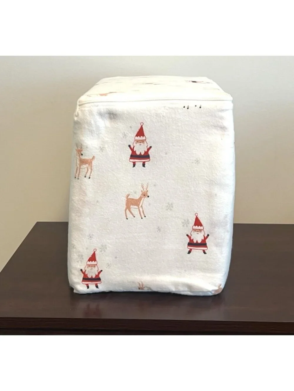 Cuddl Duds Queen Heavyweight Flannel Sheet Set Christmas Santa Reindeer NWT